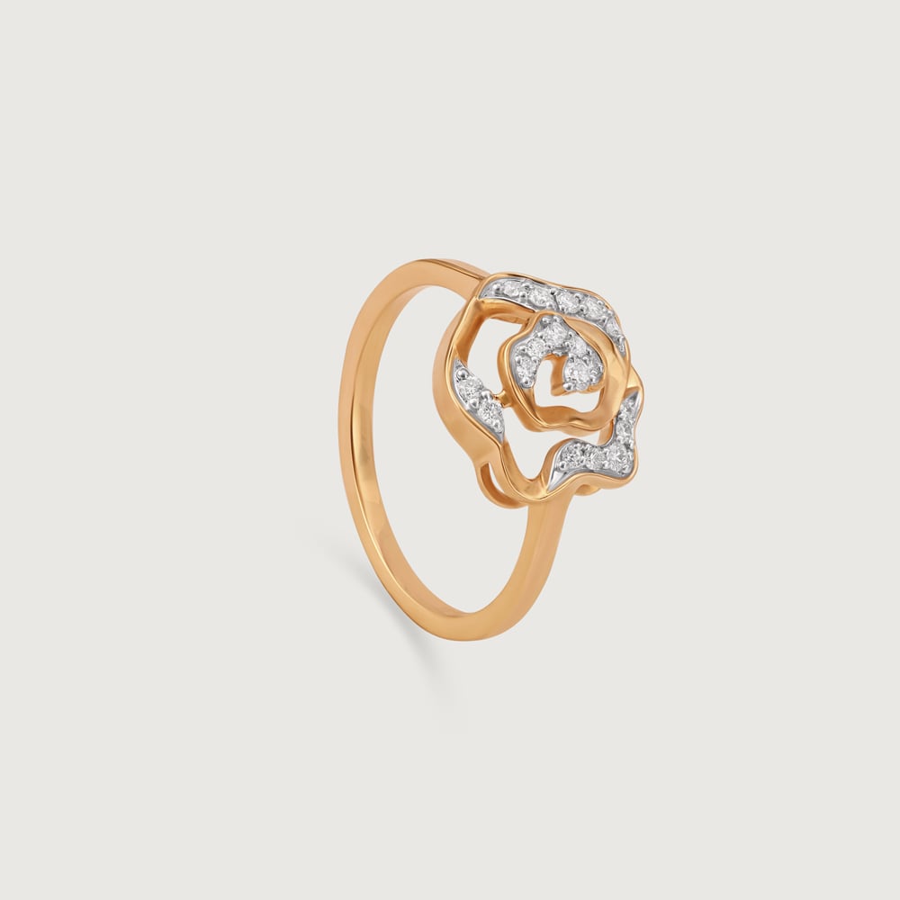 Floral Enchantment Gold & Diamond Finger Ring,,hi-res image number null