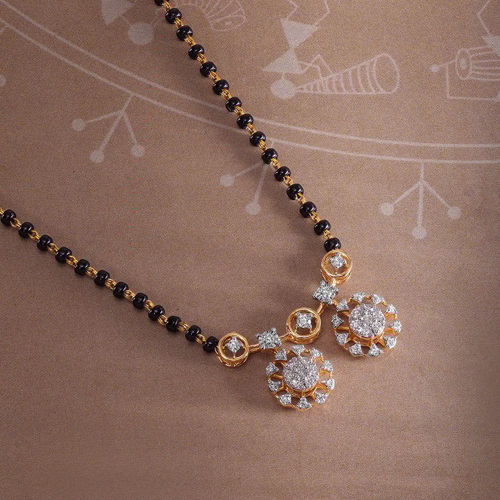Glowing Grace 18 Kt Gold and Diamond Vati Mangalsutra,,hi-res image number null