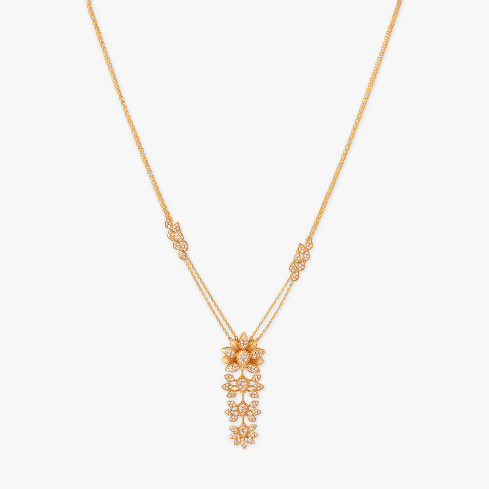 Falling Petals Gold Pendant with Chain,,hi-res image number null