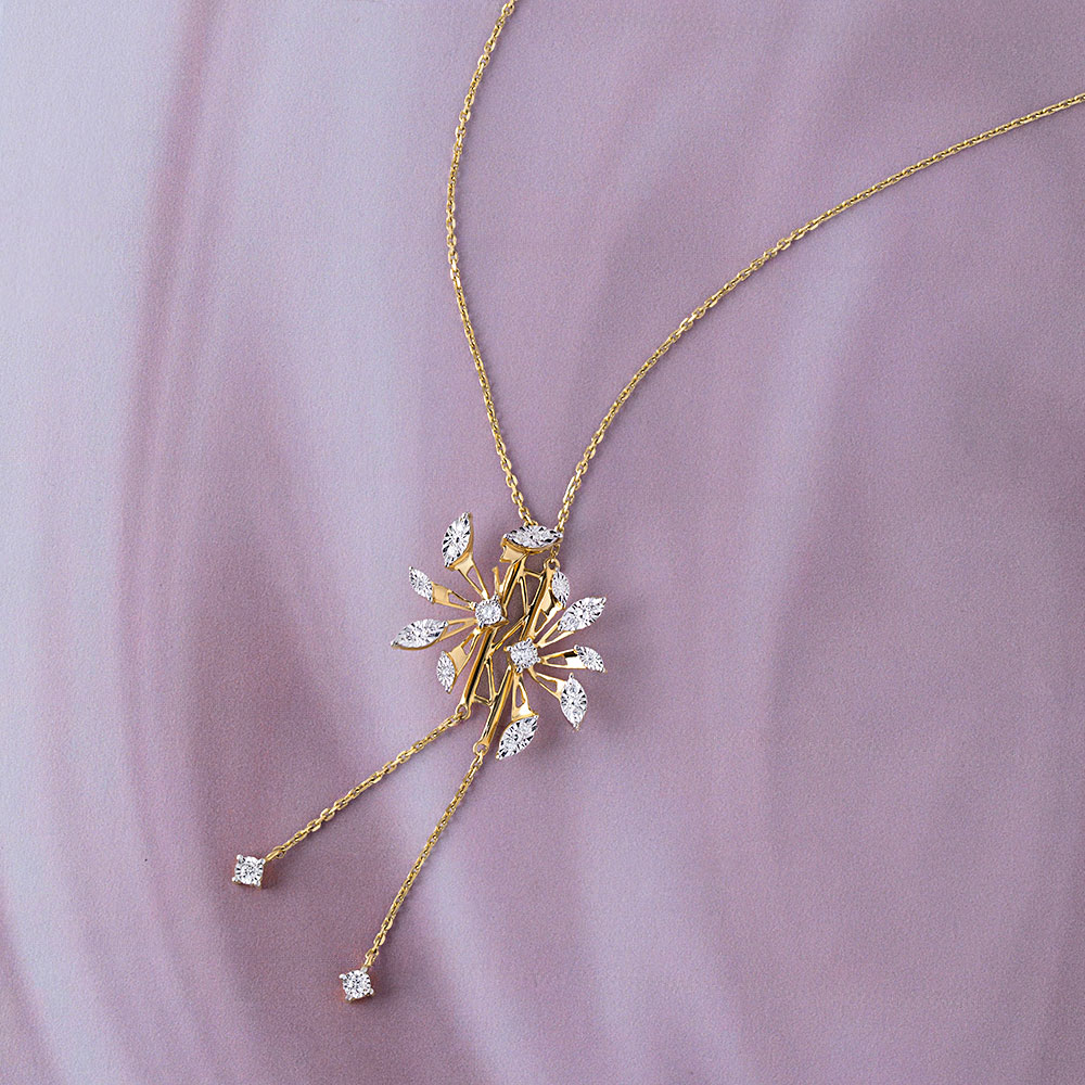 Radiant Blossom Gold & Diamond Necklace,,hi-res image number null