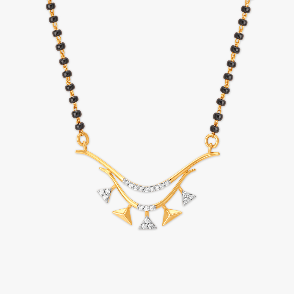 Elegant Geometric Diamond Mangalsutra,,hi-res image number null