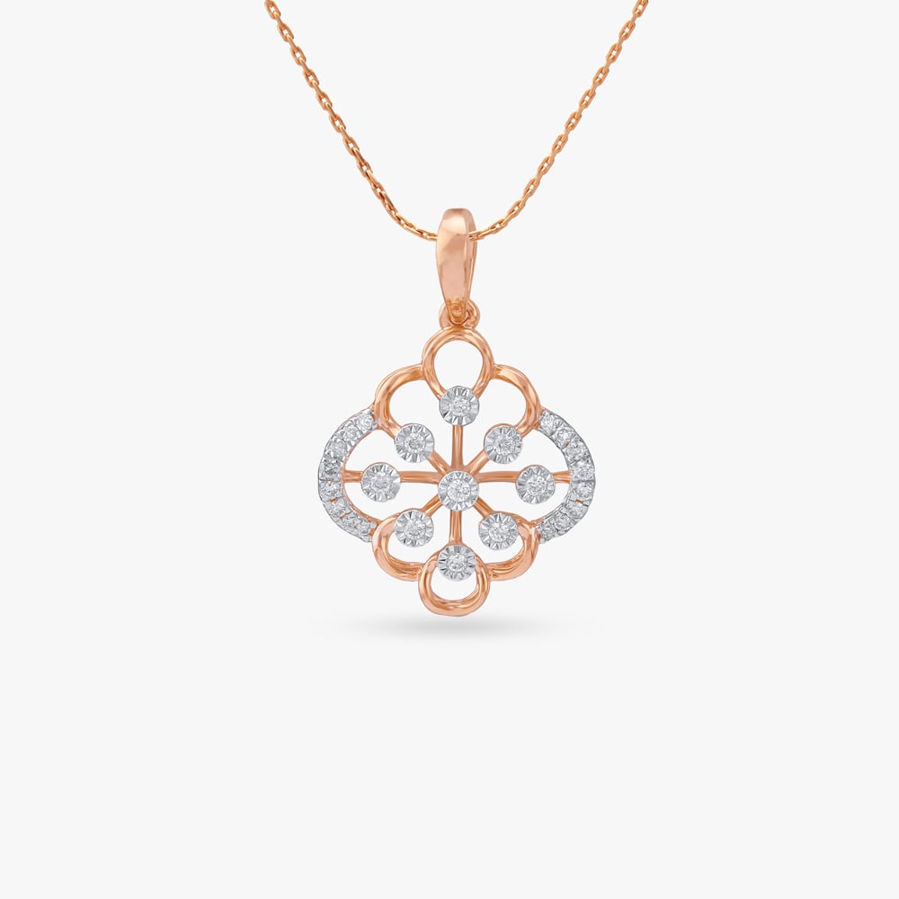 

Clover Charm Diamond Pendant and Earrings Set