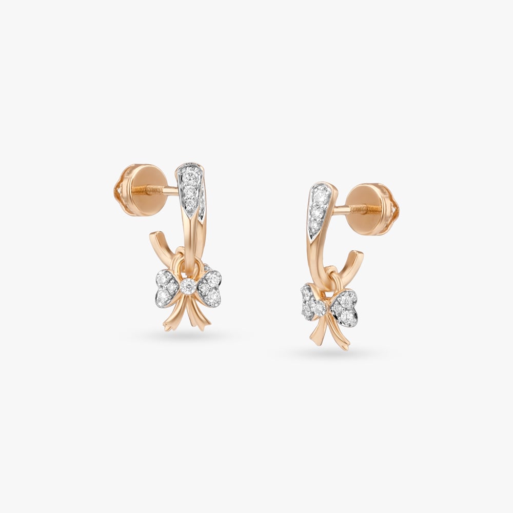 Fairy Knot Diamond Hoop Earrings for Kids,,hi-res image number null