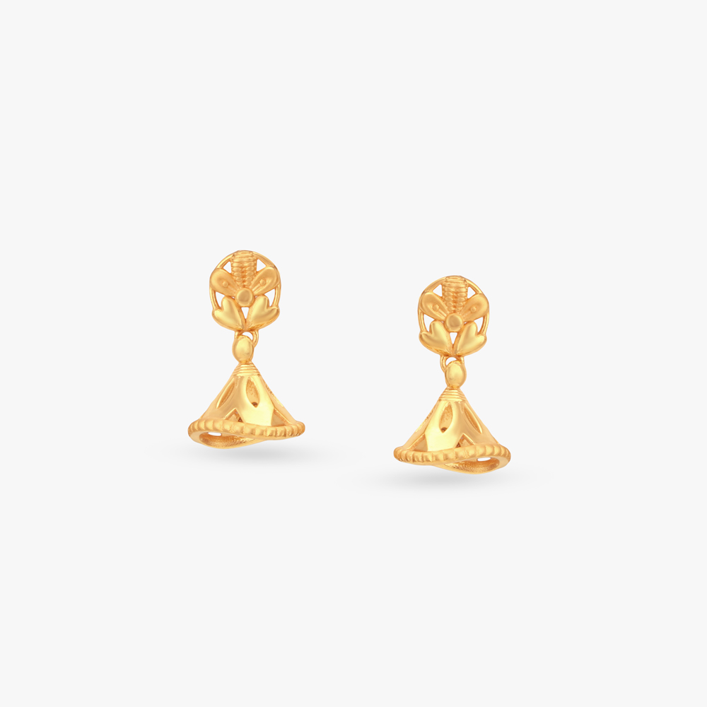 Little Bloom Gold Jhumka Earrings for Kids,,hi-res image number null