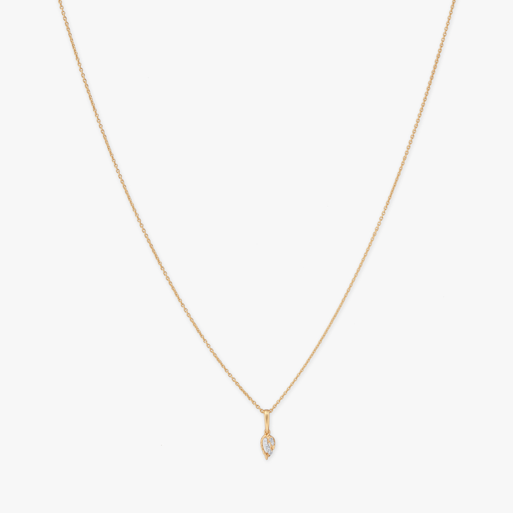 Petal Curve Diamond Pendant with Chain,,hi-res image number null