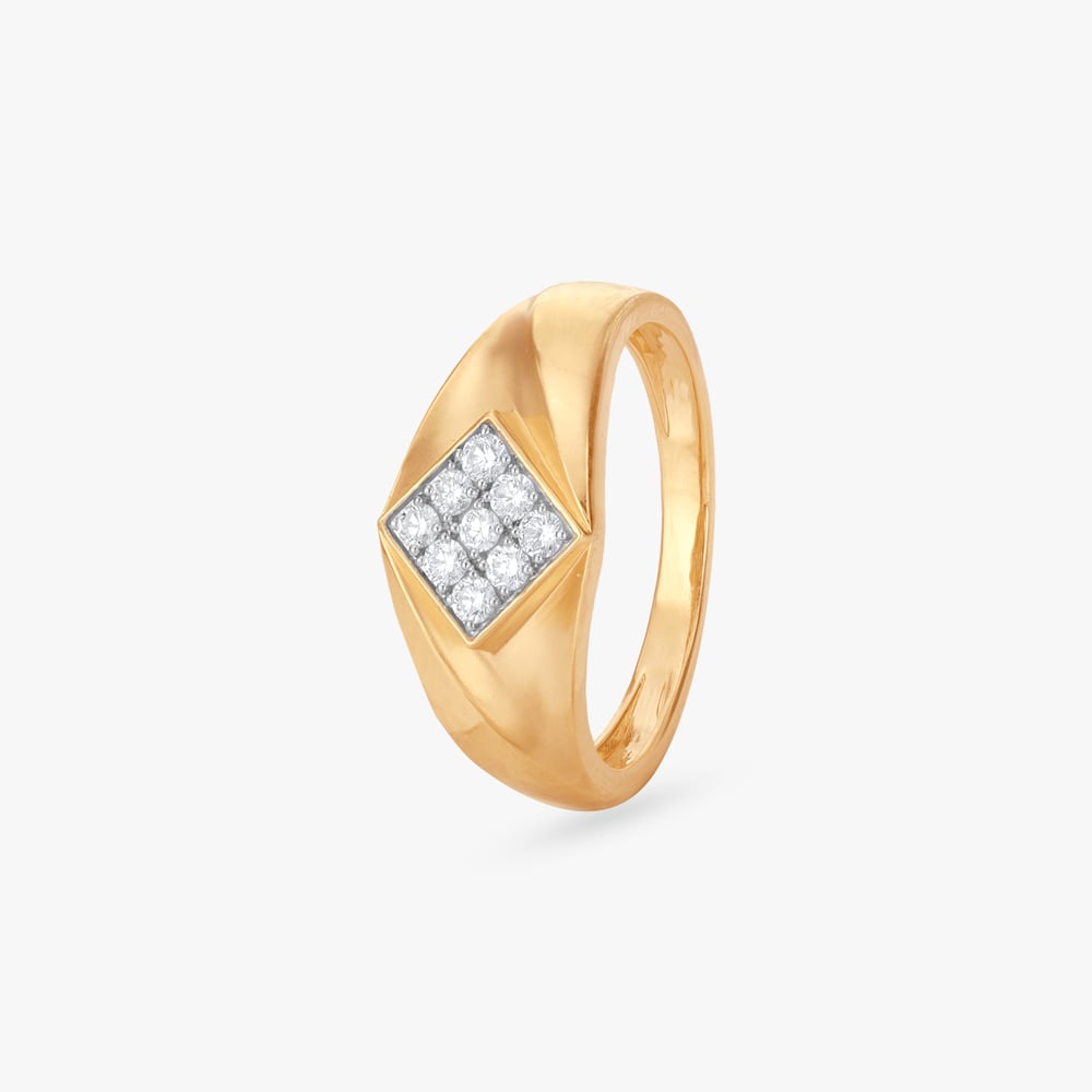 Sharp Regal Diamond Finger Ring for Men,,hi-res image number null