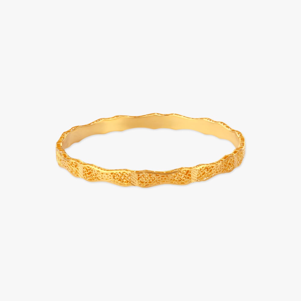 Ornate Mosaic Gold Bangle,,hi-res image number null