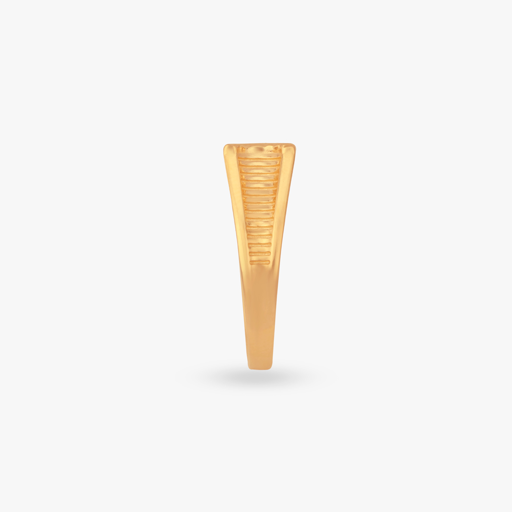 Statement Ripple Gold Ring for Men,,hi-res image number null