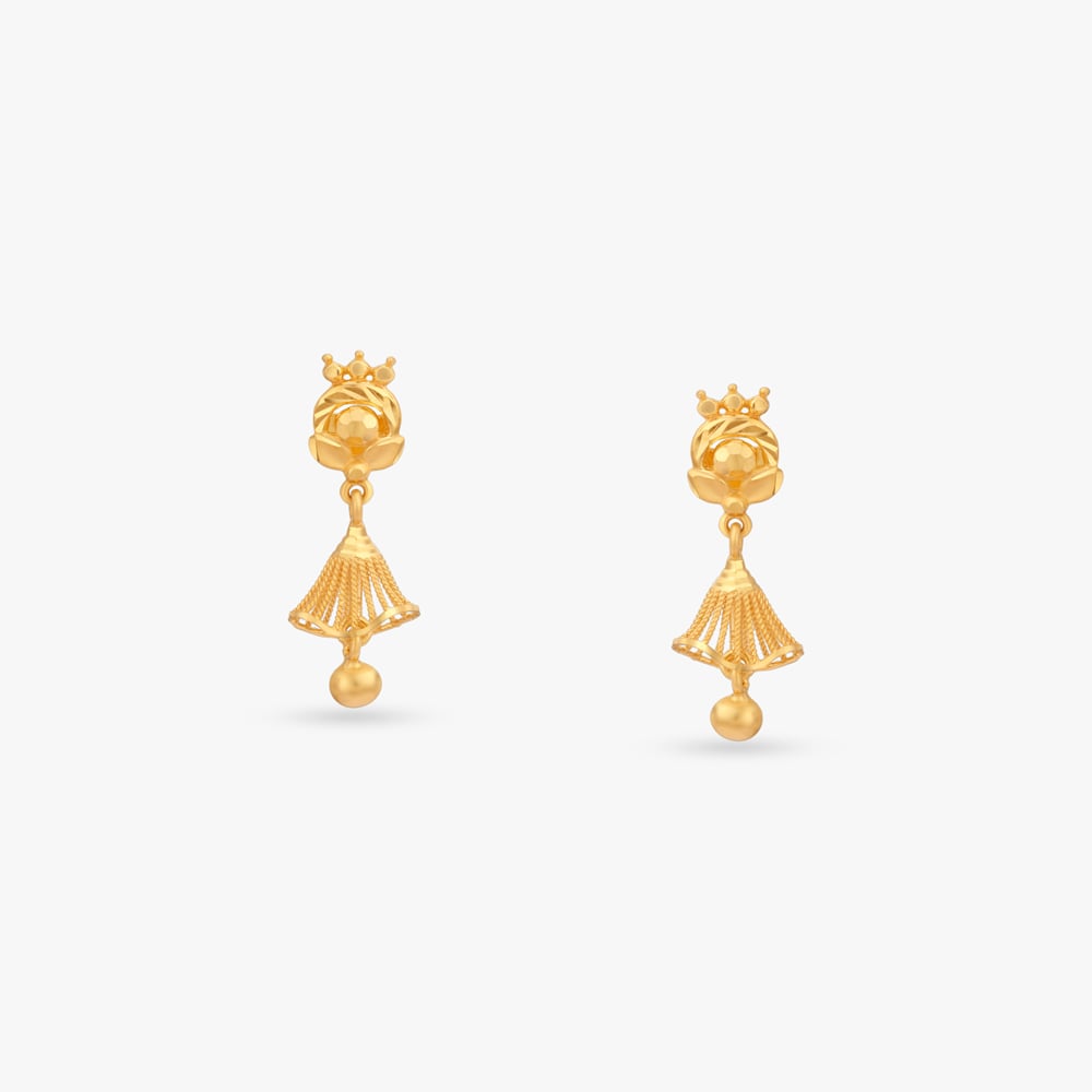 

Royal Twirl Gold Jhumka Earrings for Kids