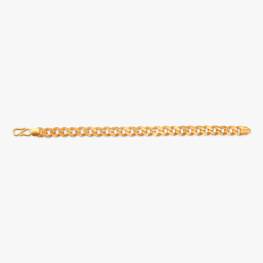 Power Statement Gold Bracelet for Men,,hi-res image number null