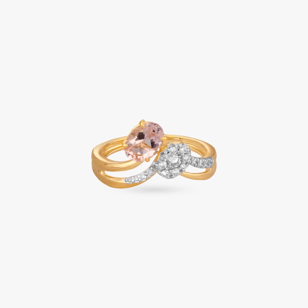 Rosy Cradle Diamond Finger Ring,,hi-res image number null