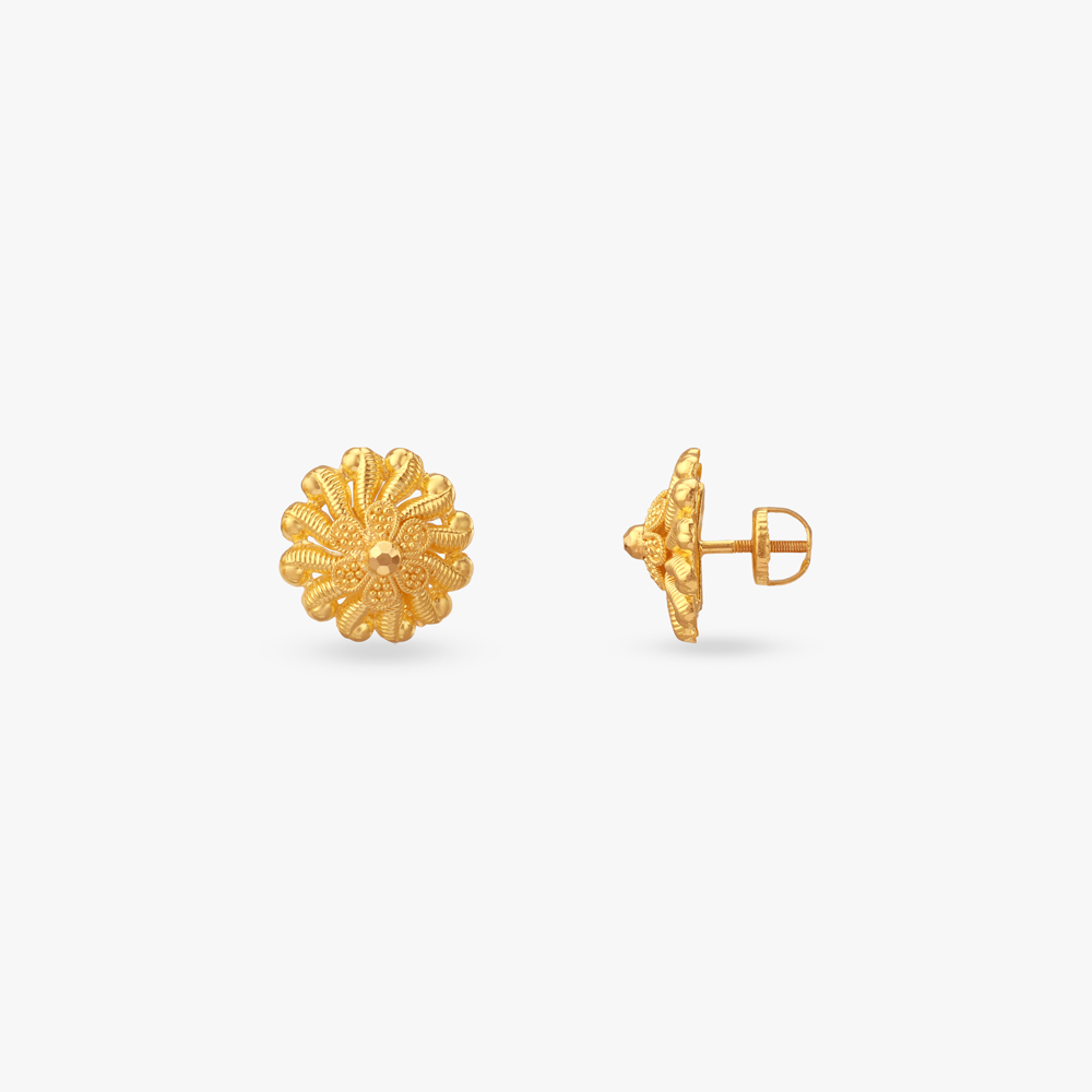 Marigold Radiance Gold Stud Earrings,,hi-res image number null