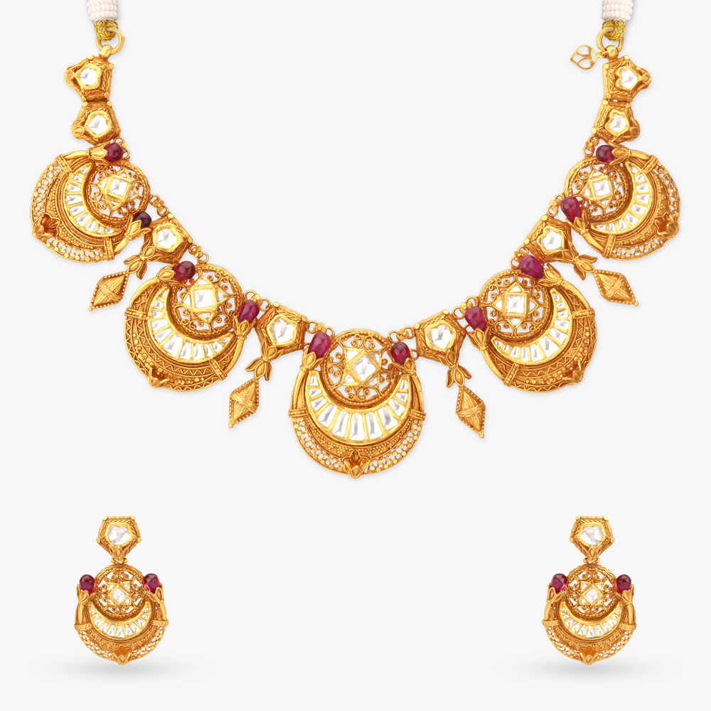 Lunar Rhythm Gold Necklace Set,,hi-res image number null