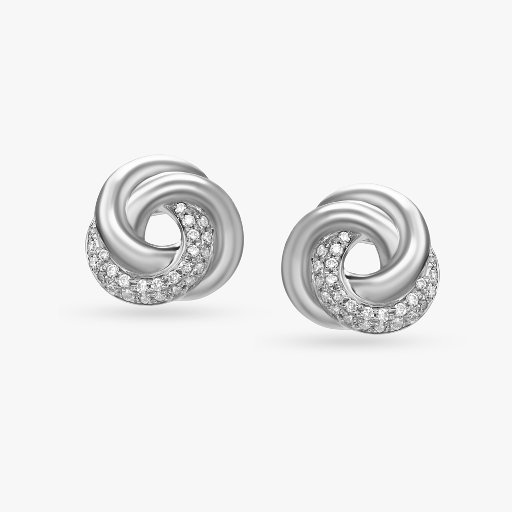 Timeless Swirls Diamond Stud Earrings