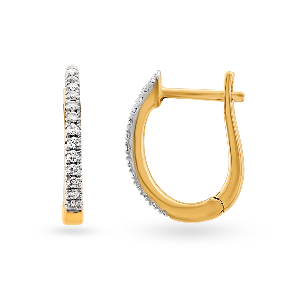 Eternity Diamond and Gold Bali Earrings,,hi-res image number null