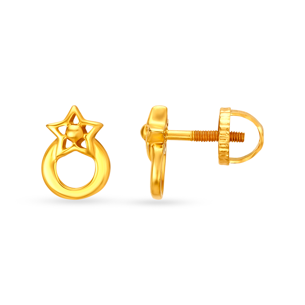 Elegant Floral Stud Earrings for Kids,,hi-res image number null