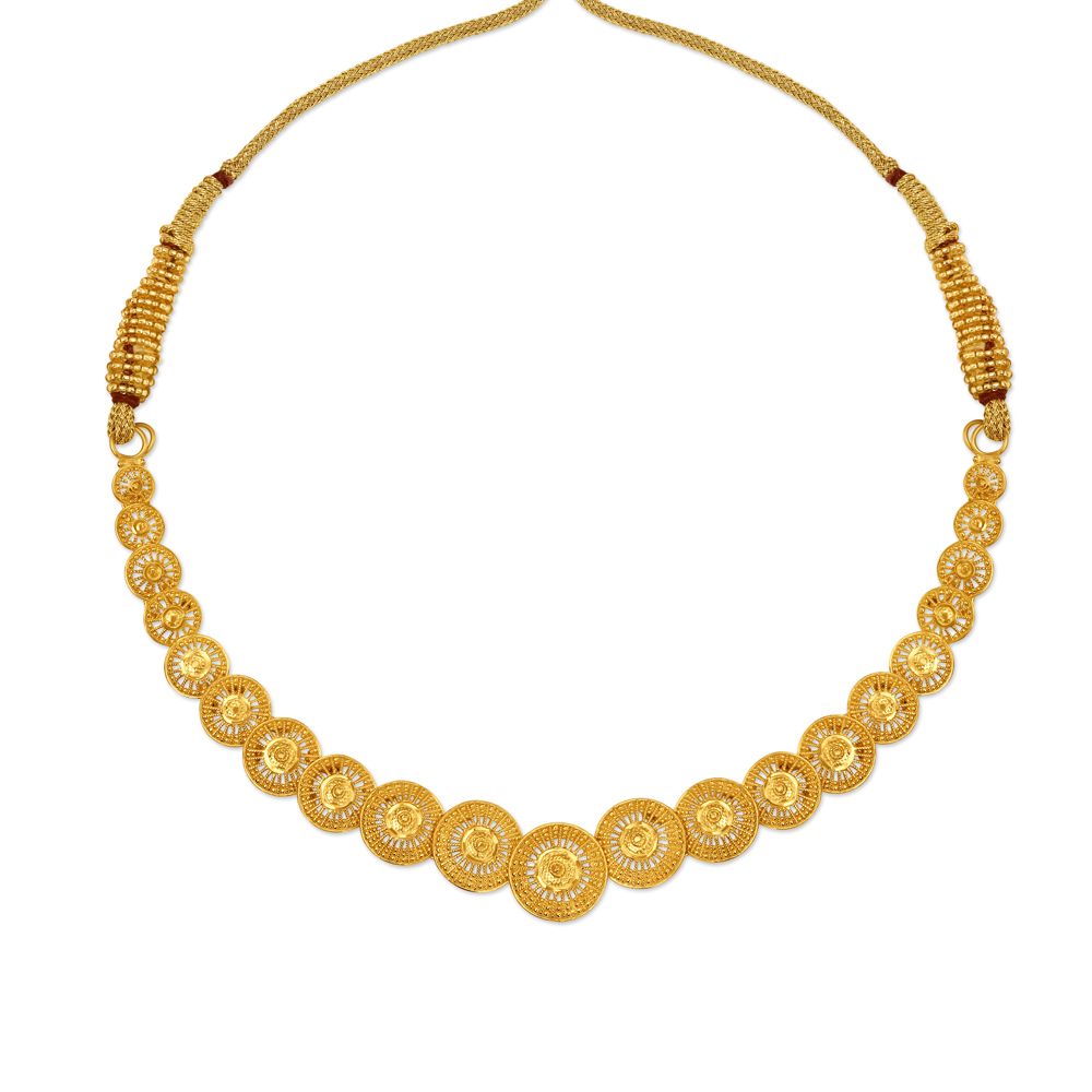Circular Gold Necklace Set,,hi-res image number null