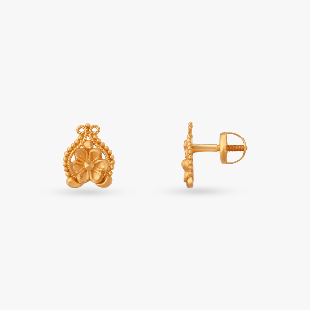 Tiny Twirl Gold Stud Earrings for Kids,,hi-res image number null