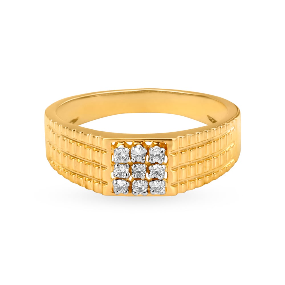 

Iridescent 18 Karat Gold And Diamond Ring For Men