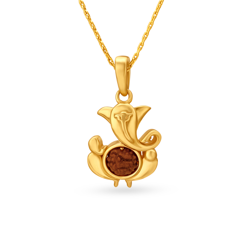 Lord Ganesh Pendant with Rudraksh,,hi-res image number null