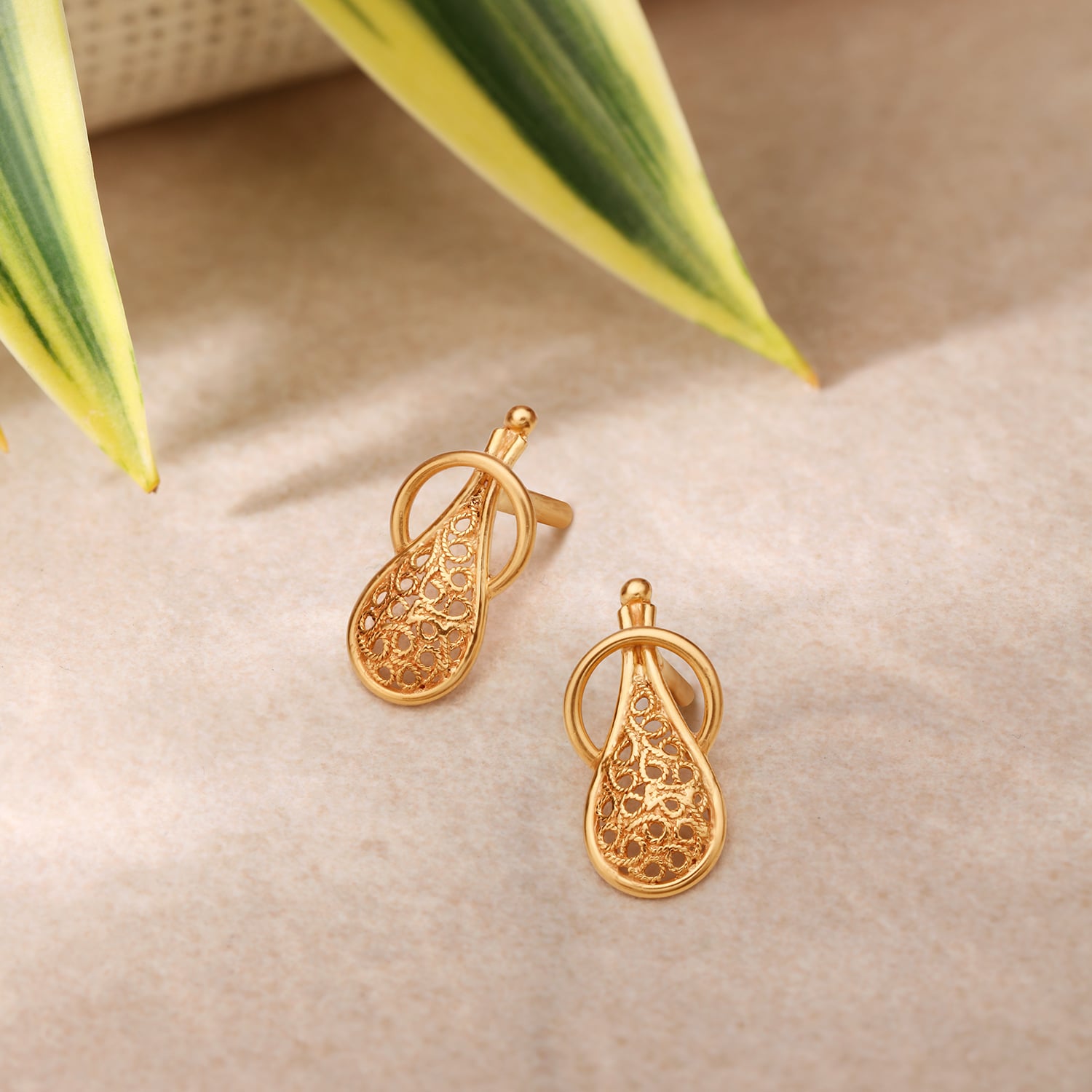 Intricate Gold Drop Earrings,,hi-res image number null
