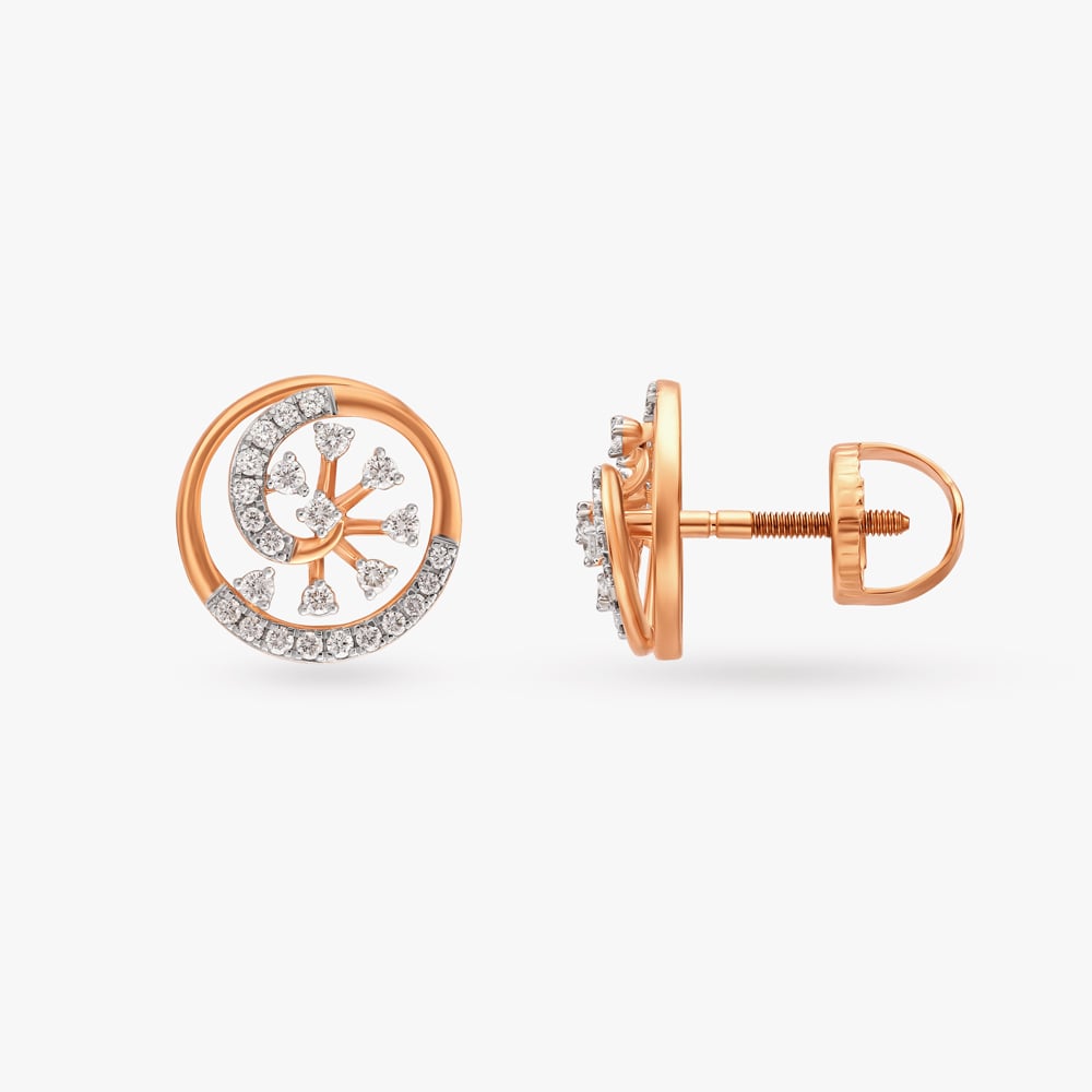 Celestial Twirl Diamond Stud Earrings,,hi-res image number null