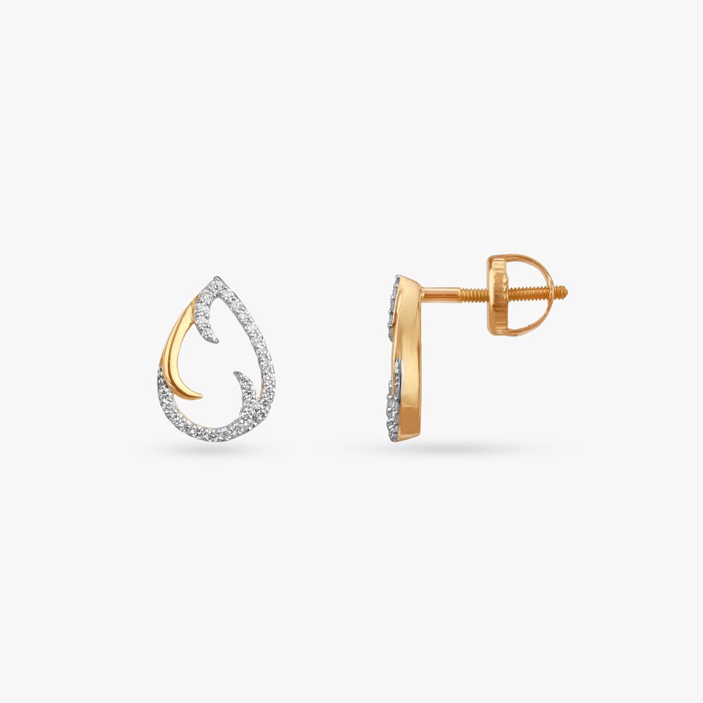 Ripple Dazzle Diamond Stud Earrings,,hi-res image number null