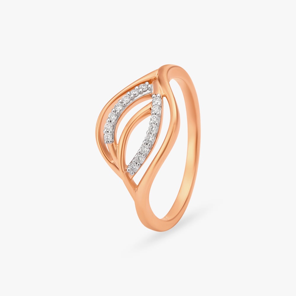 Leaf-Inspired Diamond Finger Ring,,hi-res image number null