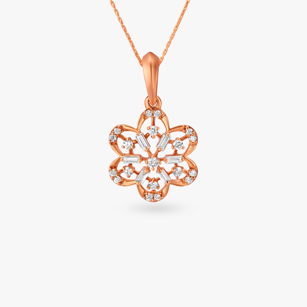 Slender Petals Diamond Pendant,,hi-res image number null