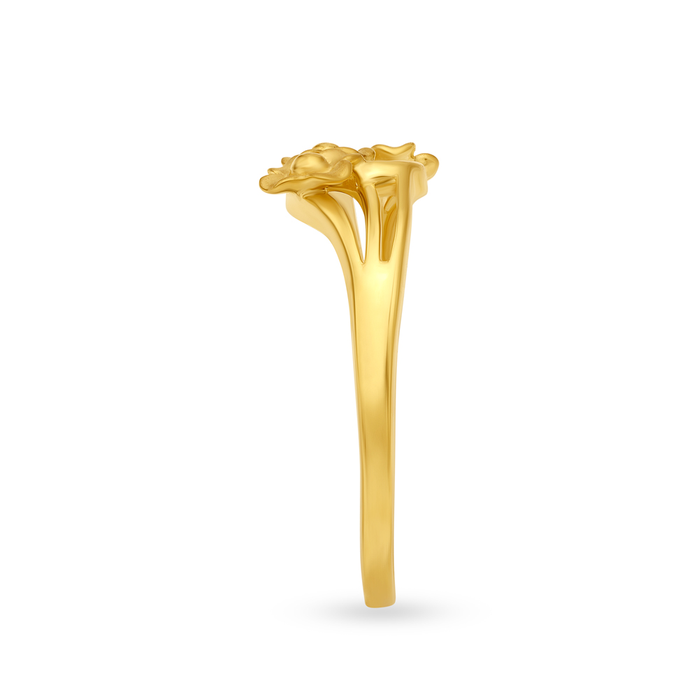 Adorable 22 Karat Yellow Gold  Floral Finger Ring,,hi-res image number null