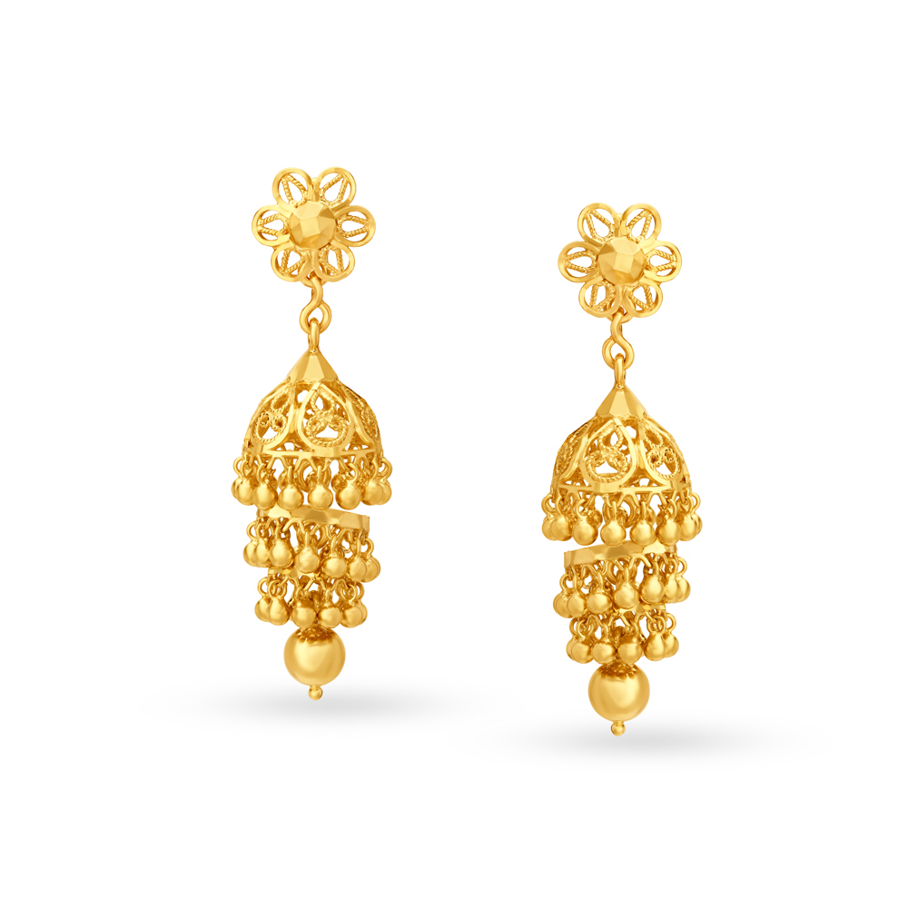 Floral Classic Jhumkas,,hi-res image number null