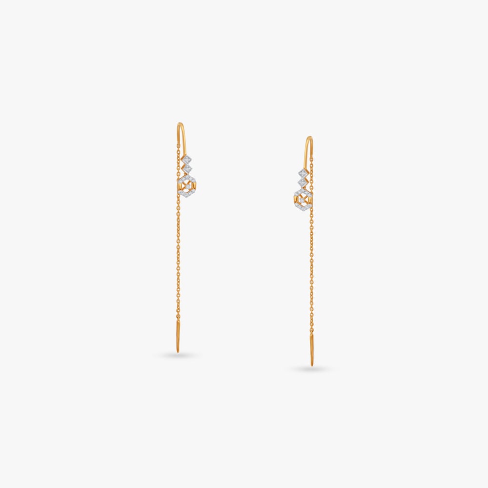 

Linear Prism Diamond Drop Earrings