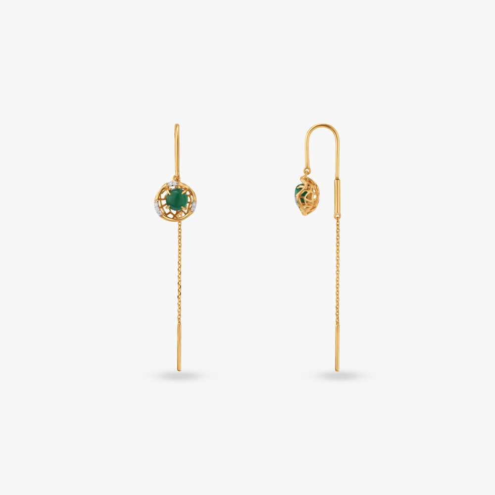 

Sculpted Sphere Diamond Drop Earrings