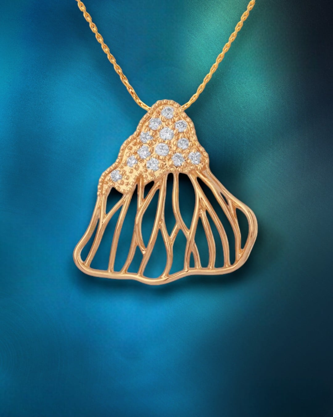 Fluid Bloom Diamond Pendant,,hi-res image number null