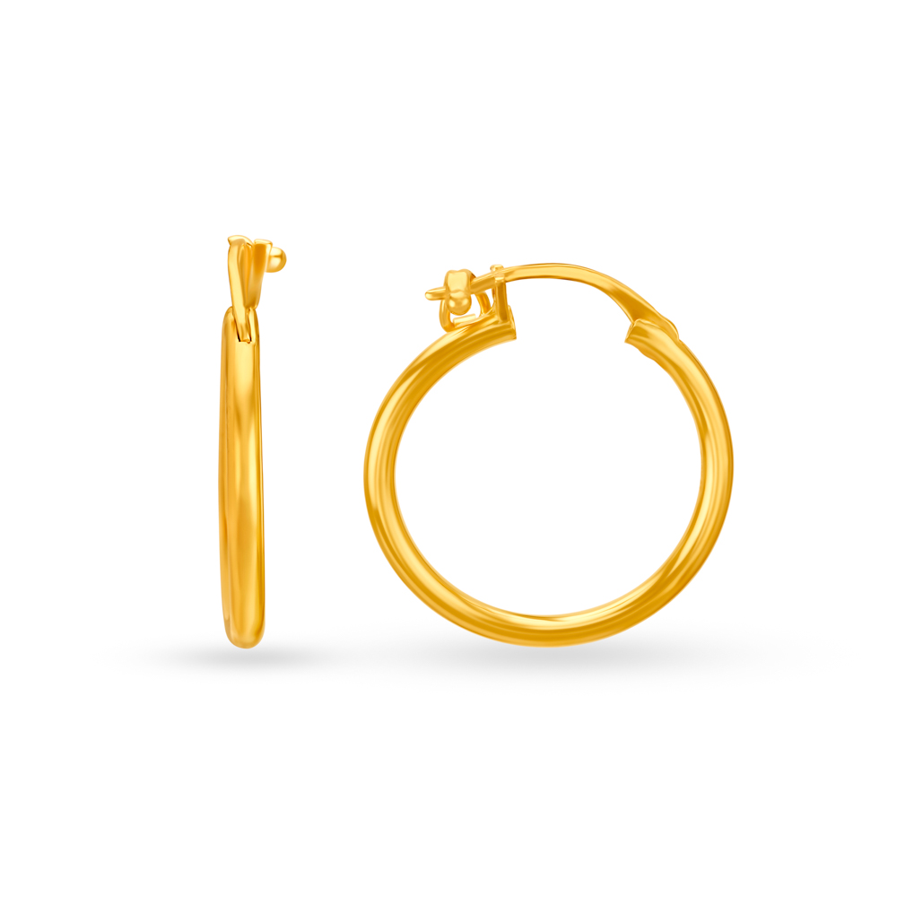 Timeless 22 Karat Yellow Gold Hoop Earrings,,hi-res image number null