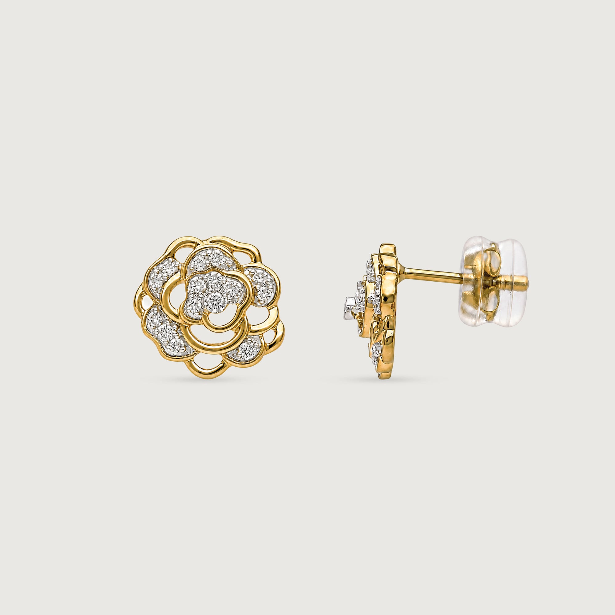 Layered Bloom Diamond Earrings,,hi-res image number null