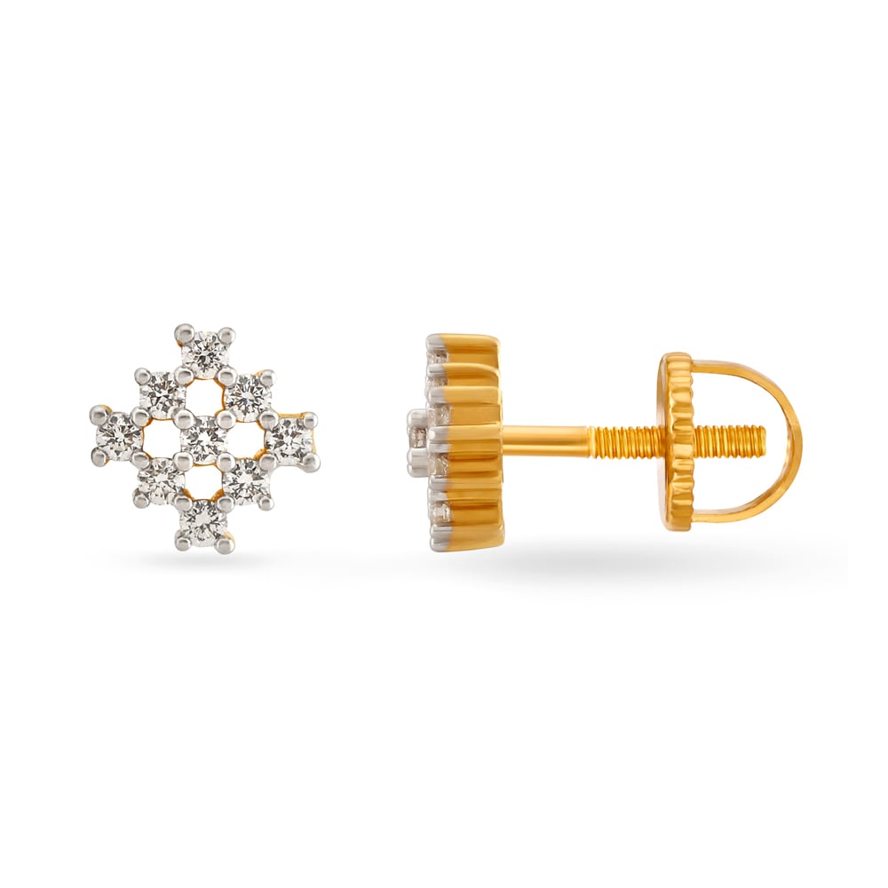 Glitzy Diamond Stud Earrings,,hi-res image number null