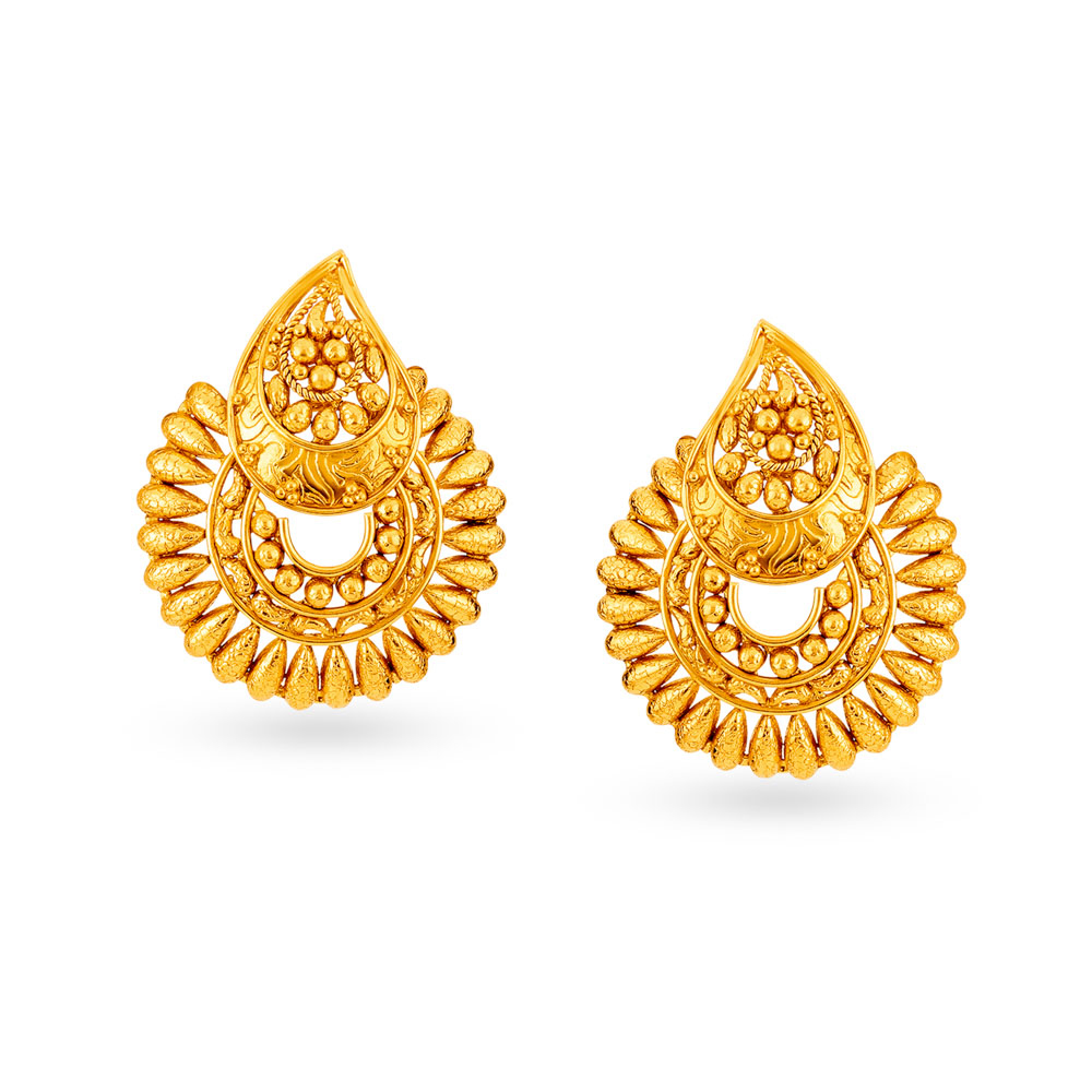 Buy New Design Ruby Emerald Function Wear Large Gold Forming Jhumkas  Earrings Unique Collection Online