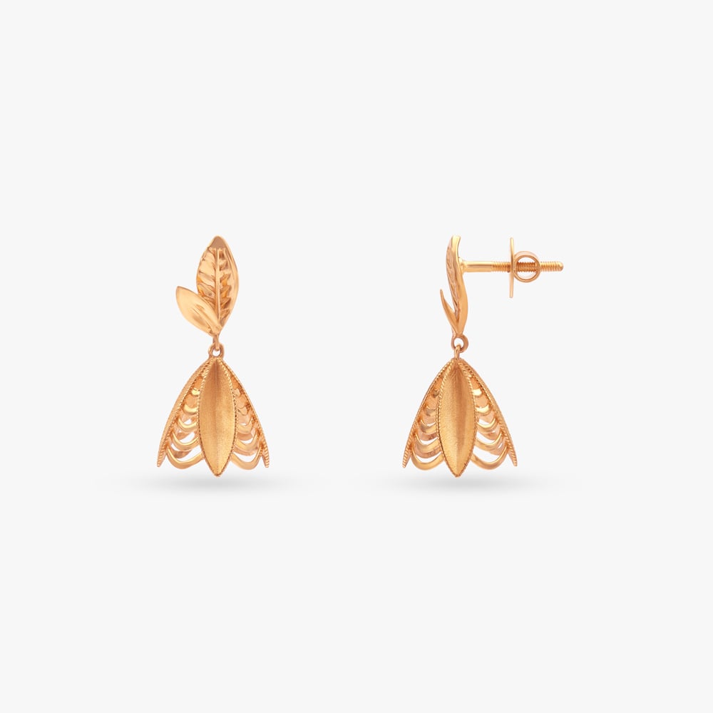 

Petal Canopy Gold Jhumka Earrings