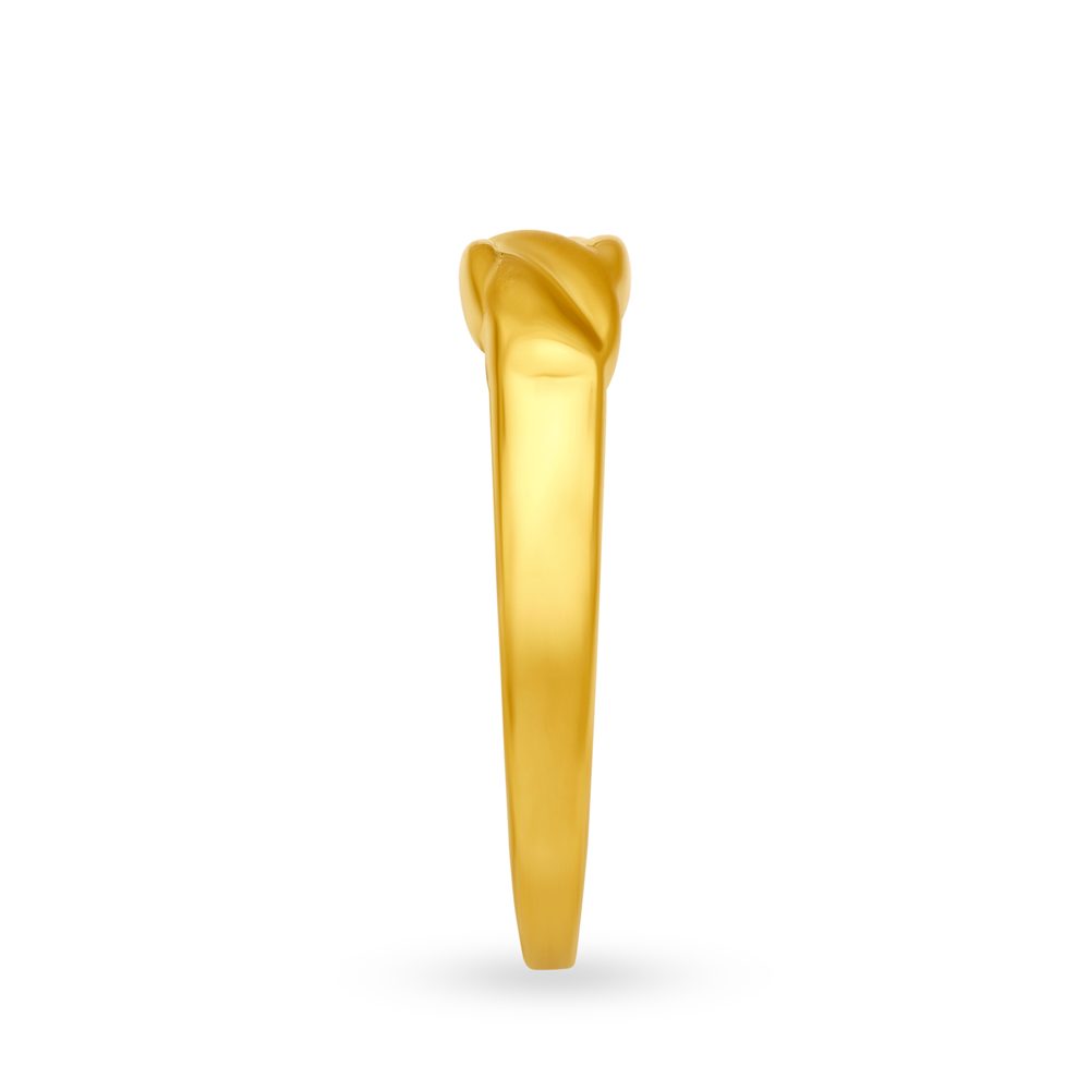 Artistic 22 Karat Yellow Gold Abstract Finger Ring,,hi-res image number null