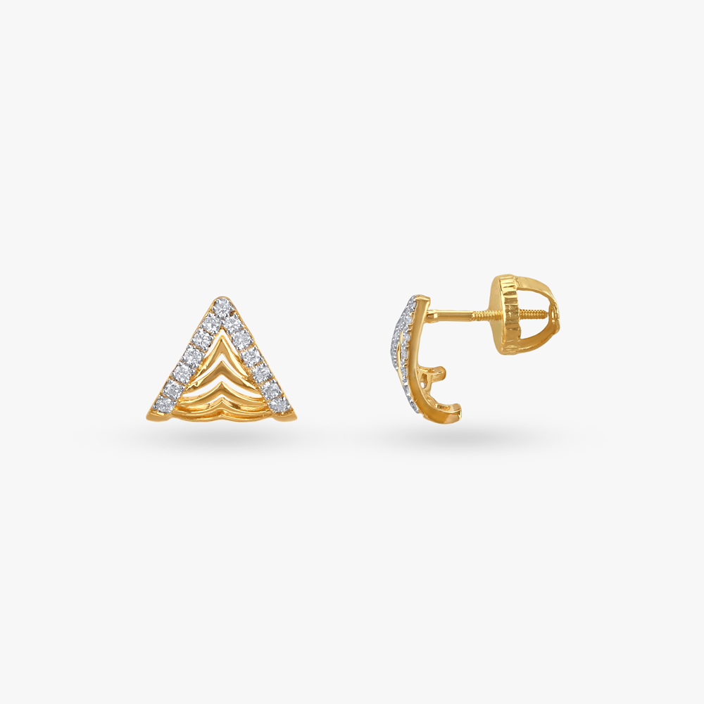Modern Triangle Diamond Hoop Earrings,,hi-res image number null