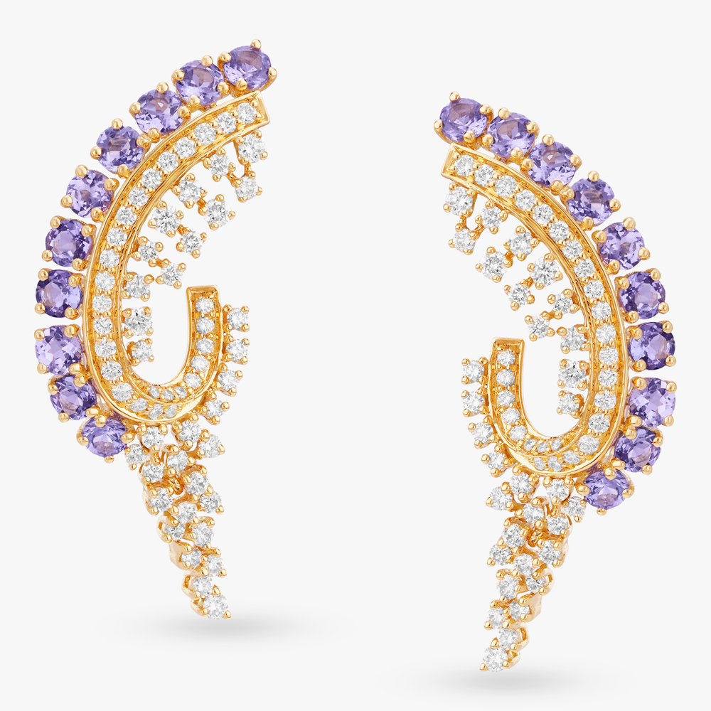 Imperial Iris Diamond Stud Earrings,,hi-res image number null