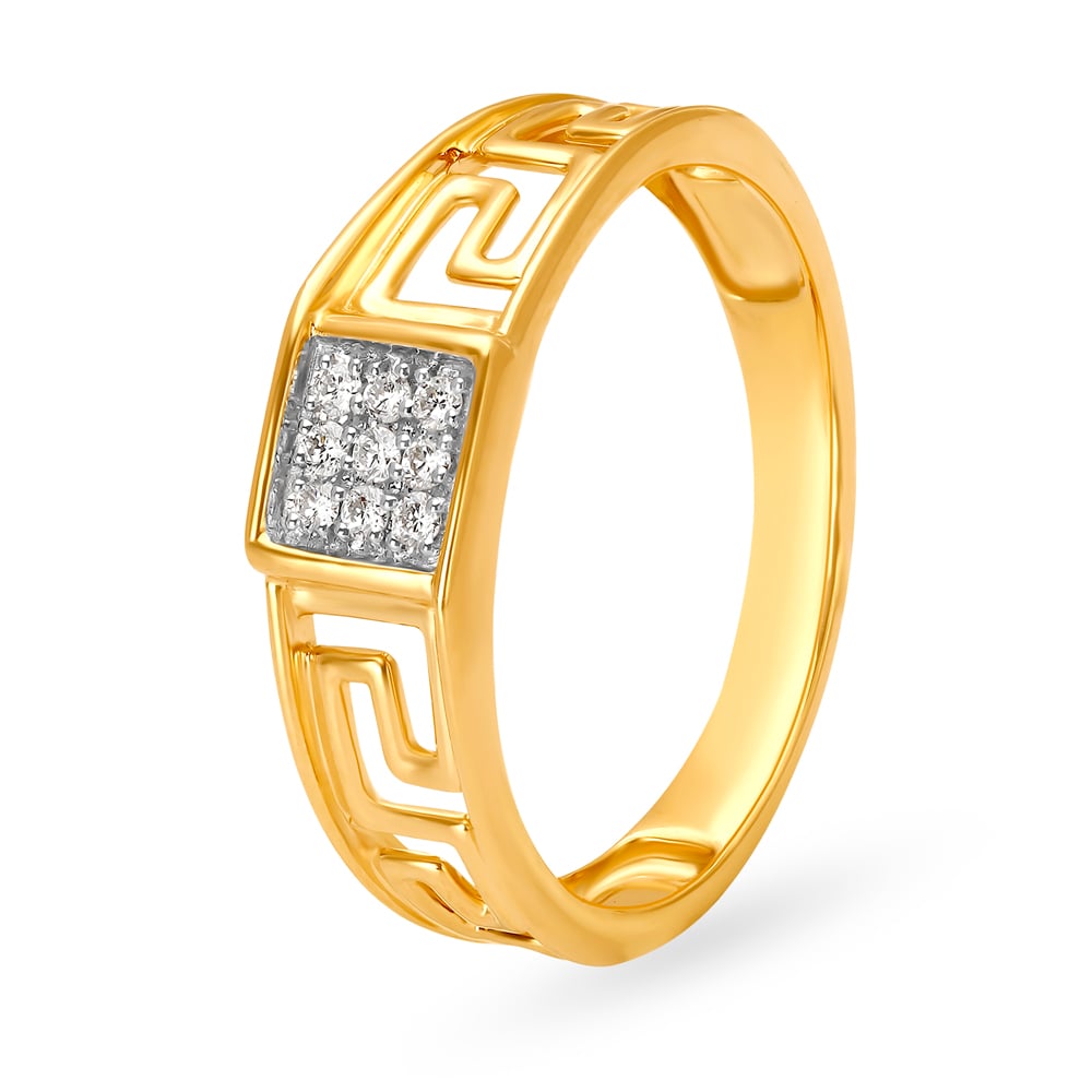 Labyrinthine 18 Karat Yellow Gold And Diamond Finger Ring,,hi-res image number null