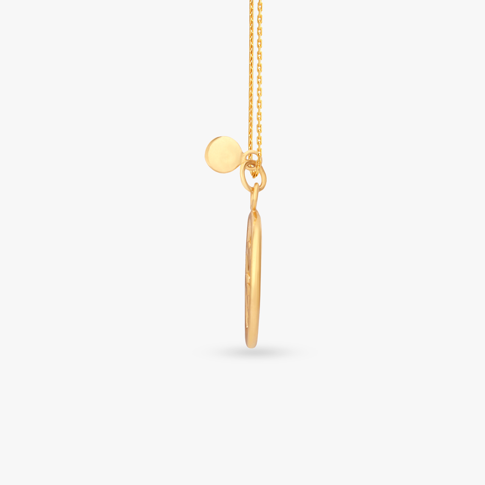 Aquarius Circle Gold Pendant,,hi-res image number null