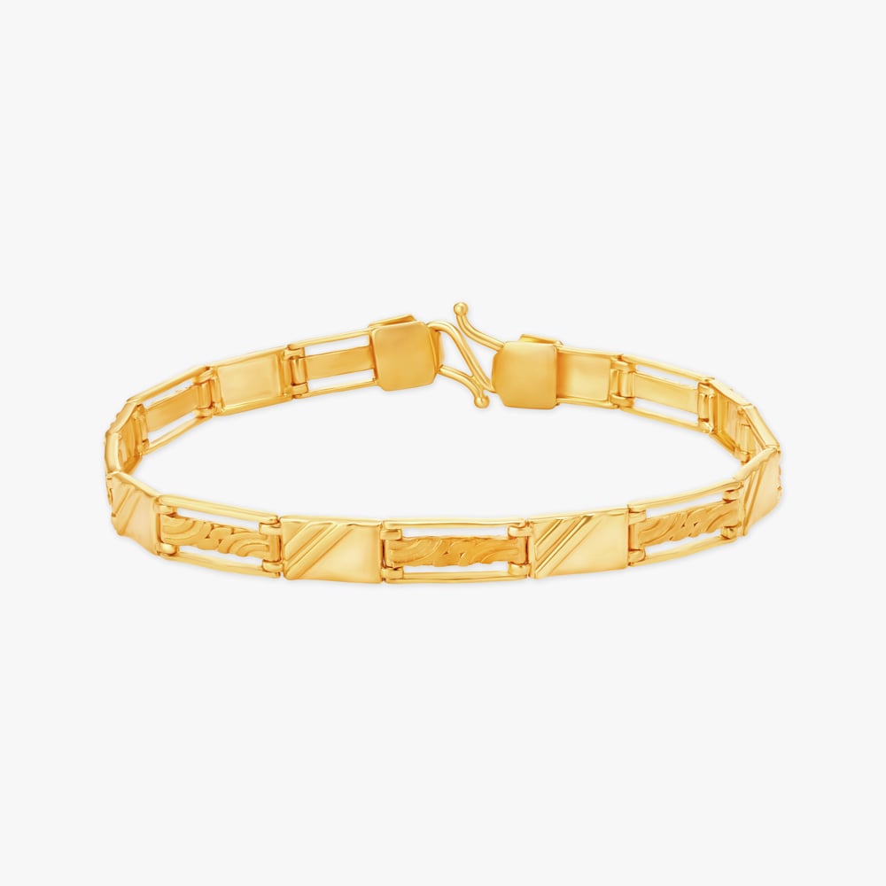 Carved Gold Bracelet For Men