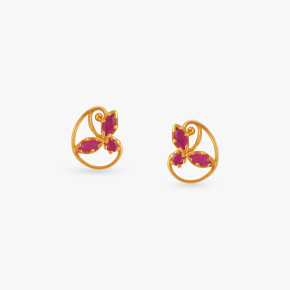 

Playful Bloom Ruby Stud Earrings