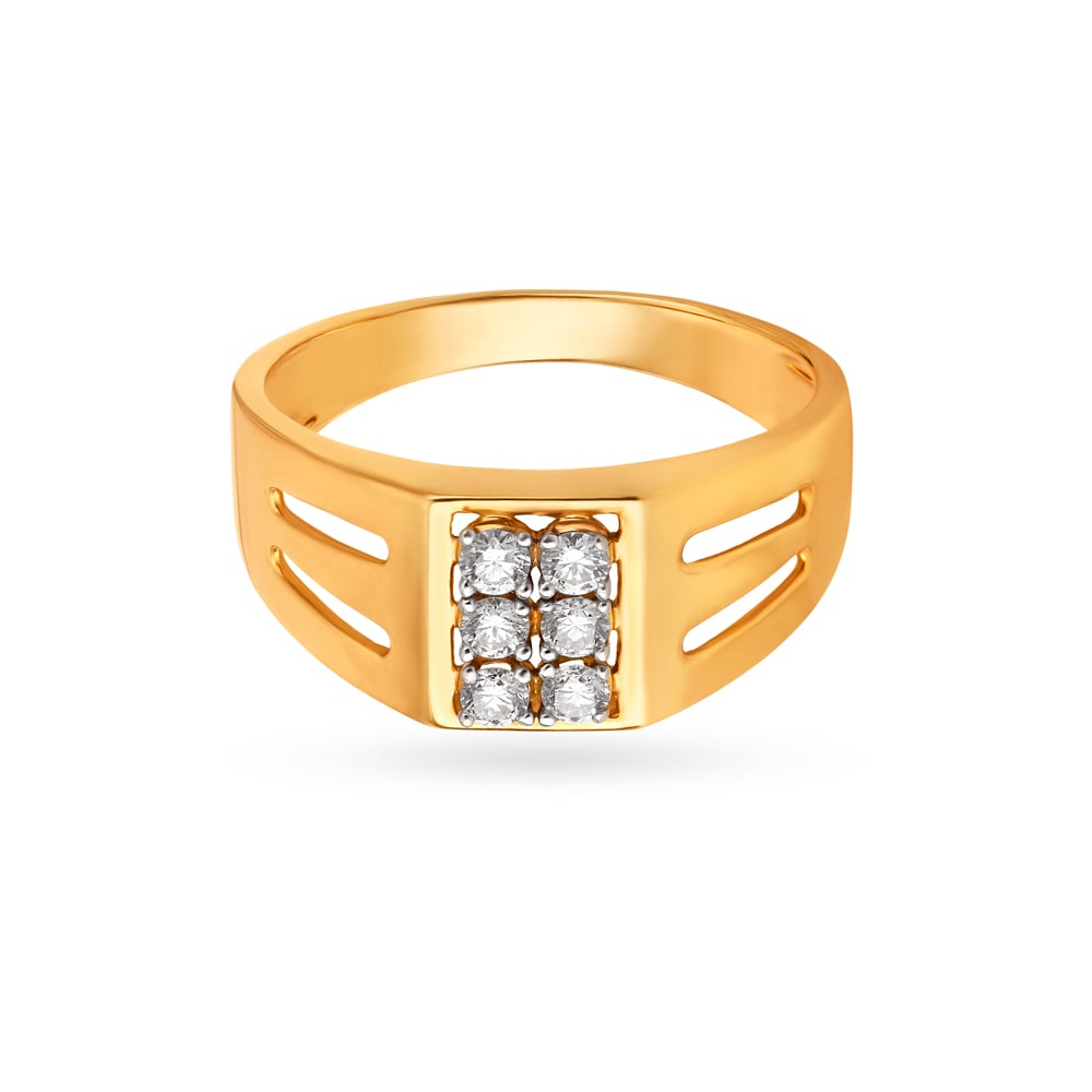Charismatic Men's Square Matt Diamond Finger Ring,,hi-res image number null