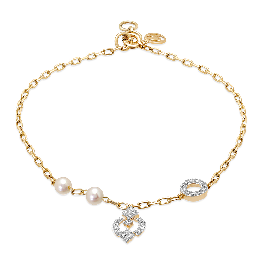 14KT Yellow Gold A Timeless Duo Pearl Bracelet,,hi-res image number null