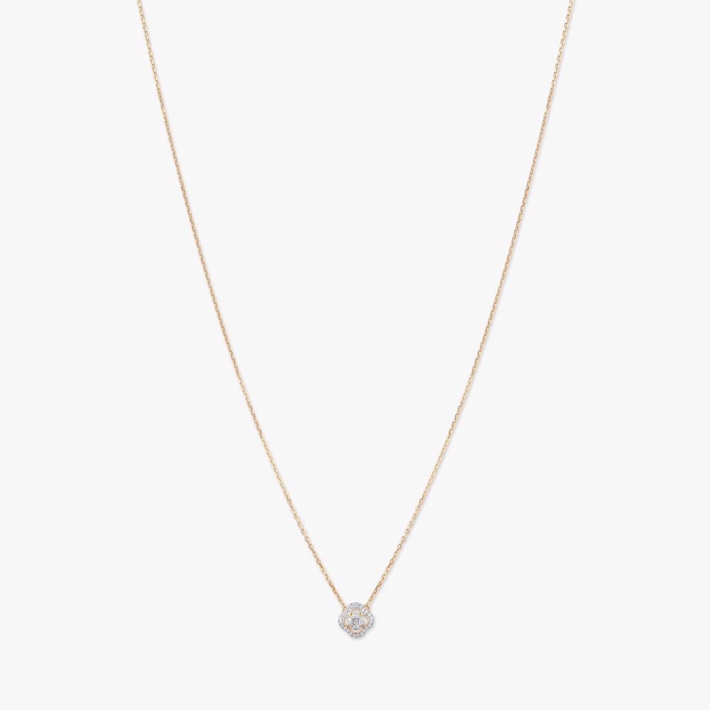 Floral Glint Diamond Pendant with Chain,,hi-res image number null