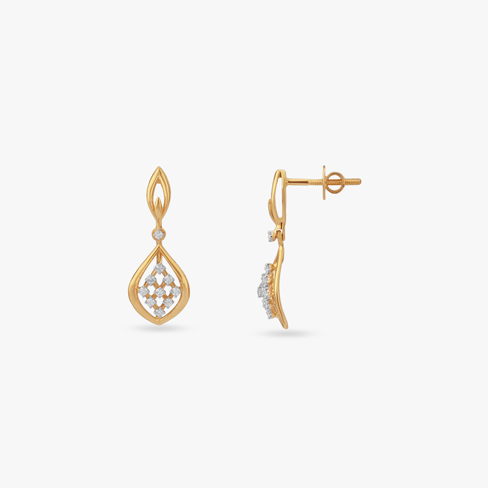 Elegant Weave Diamond Drop Earrings,,hi-res image number null